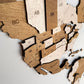 Wooden 3D wall map of the world | CAPPUCCINO