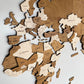 Wooden 3D wall map of the world | CAPPUCCINO