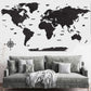 Blank Wooden World Map Wall Art Heban